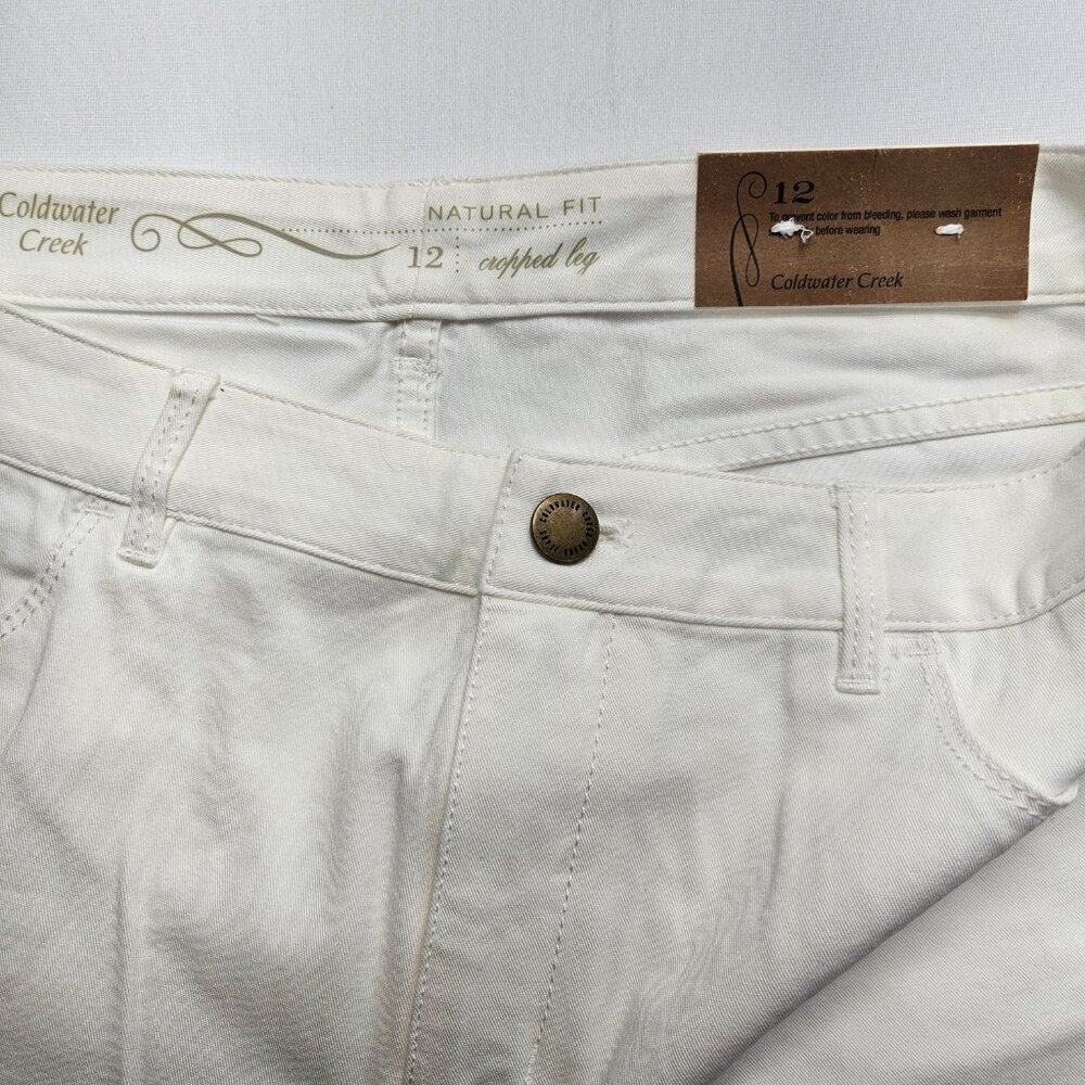 COLDWATER CREEK -NWT- Premium Denim NATURAL FIT CROPPED LEG WHITE SZ-12 (124-8) - Picture 7 of 8